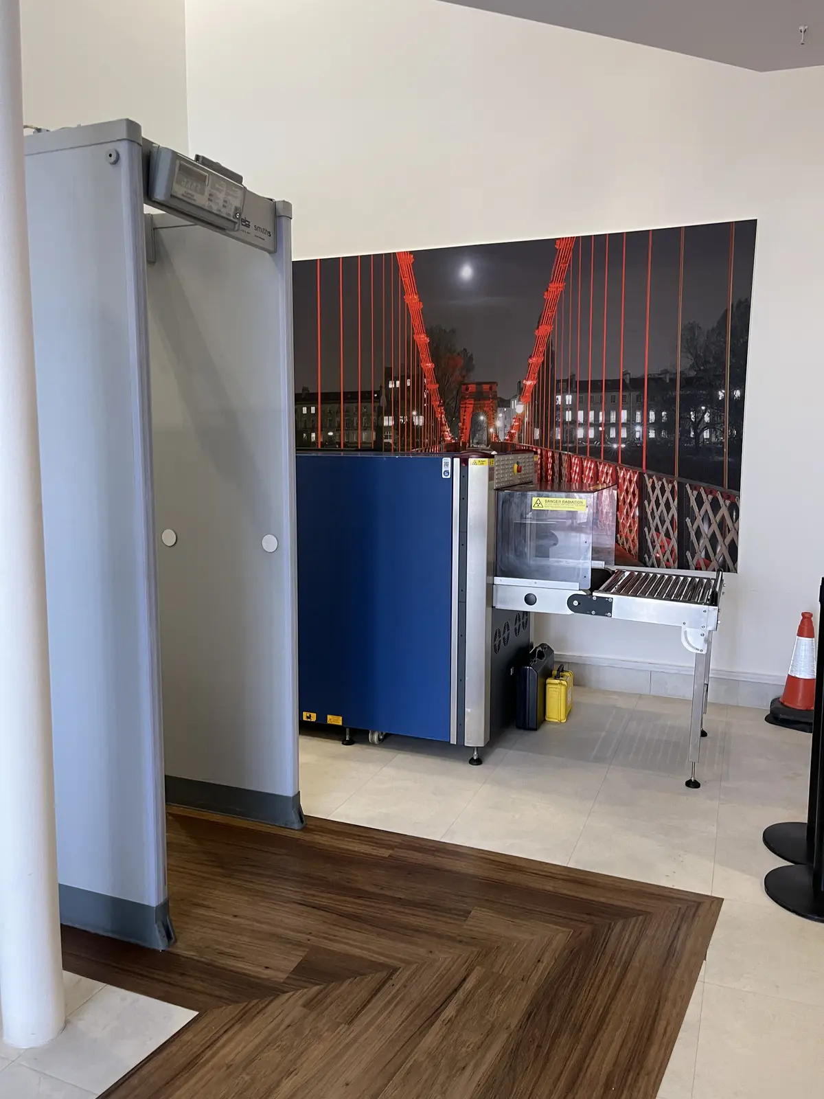 Hired security checkpoint X-ray installed and commissioned inside a venue