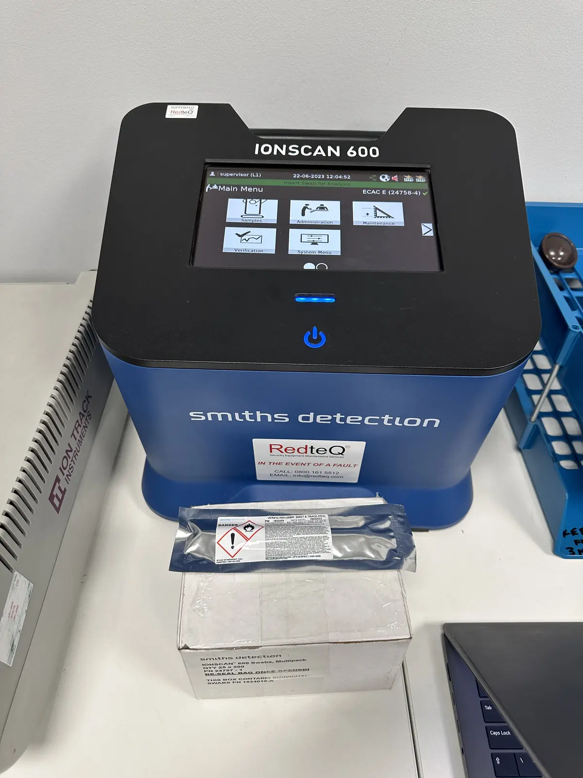 Smiths Detection IONSCAN 600 explosives and narcotics trace detector supported by RedteQ