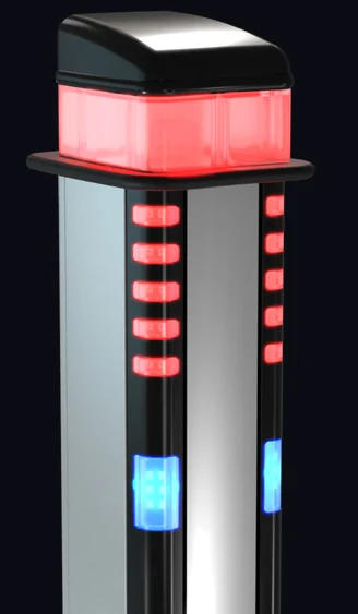 Concealed item detection system indicating an alarm with zone indicators showing where an item is located