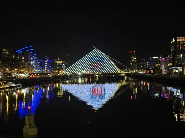 Host city lit up for an NFL international game supported by RedteQ