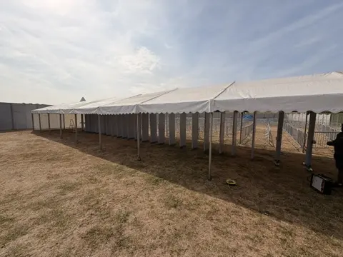 Walk-through metal detectors at a UK music event