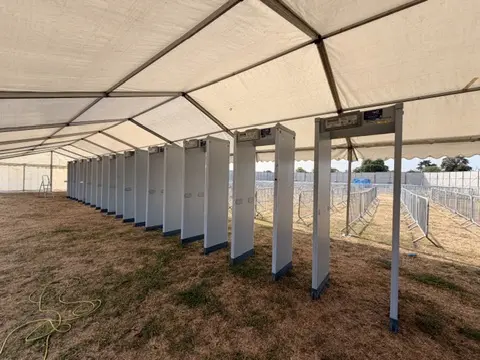 Walk-through metal detectors hired for a UK music event